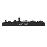 Skyline Vlieland Black houten cadeau decoratie relatiegeschenk van WoodWideCities