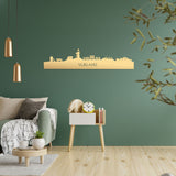Skyline Vlieland Metallic Goud gerecycled kunststof cadeau decoratie relatiegeschenk van WoodWideCities