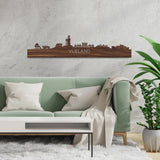 Skyline Vlieland Noten houten cadeau decoratie relatiegeschenk van WoodWideCities