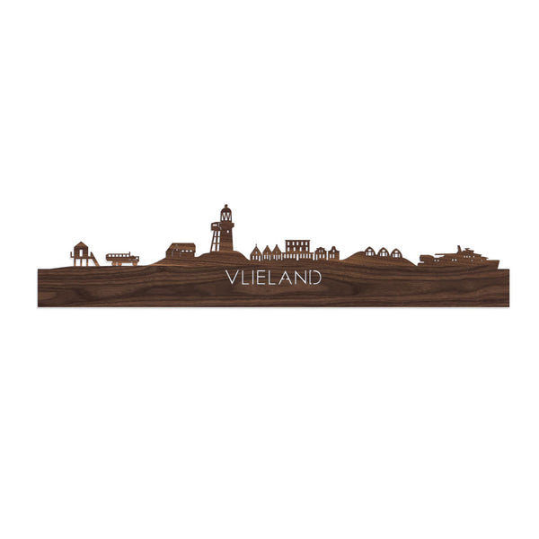 Skyline Vlieland Noten houten cadeau decoratie relatiegeschenk van WoodWideCities