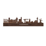 Skyline Vlissingen Noten houten cadeau decoratie relatiegeschenk van WoodWideCities
