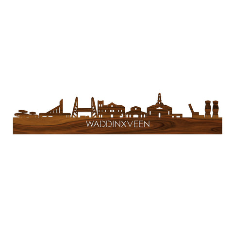 Skyline Waddinxveen Palissander houten cadeau decoratie relatiegeschenk van WoodWideCities