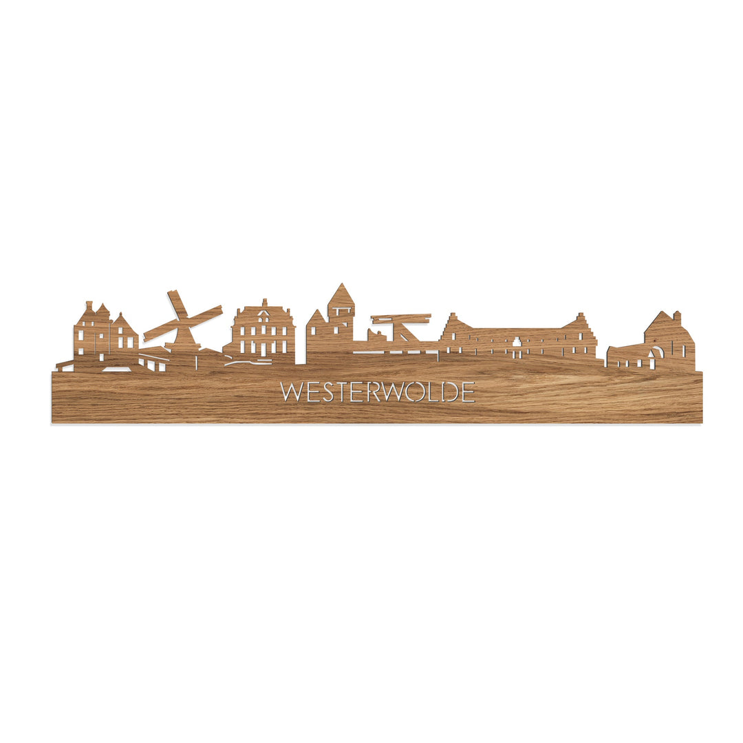 Skyline Westerwolde Eiken houten cadeau decoratie relatiegeschenk van WoodWideCities