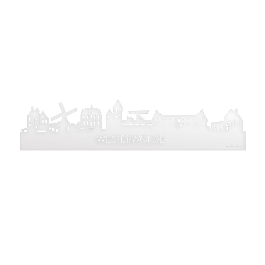 Skyline Westerwolde Wit glanzend gerecycled kunststof cadeau decoratie relatiegeschenk van WoodWideCities