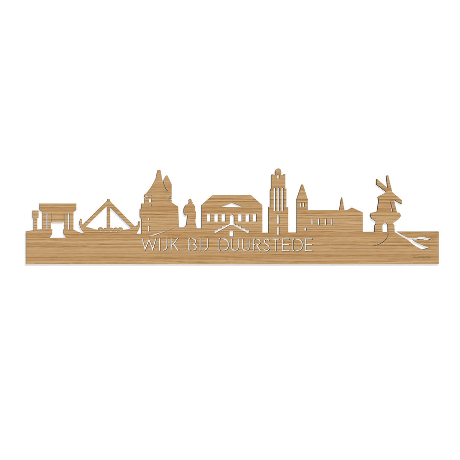 Skyline Wijk bij Duurstede Bamboe houten cadeau decoratie relatiegeschenk van WoodWideCities