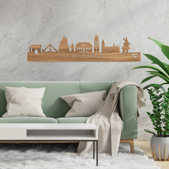 Skyline Wijk bij Duurstede Eiken houten cadeau decoratie relatiegeschenk van WoodWideCities