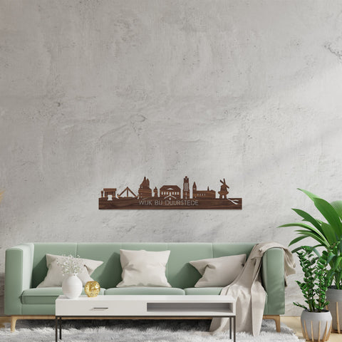 Skyline Wijk bij Duurstede Noten houten cadeau decoratie relatiegeschenk van WoodWideCities