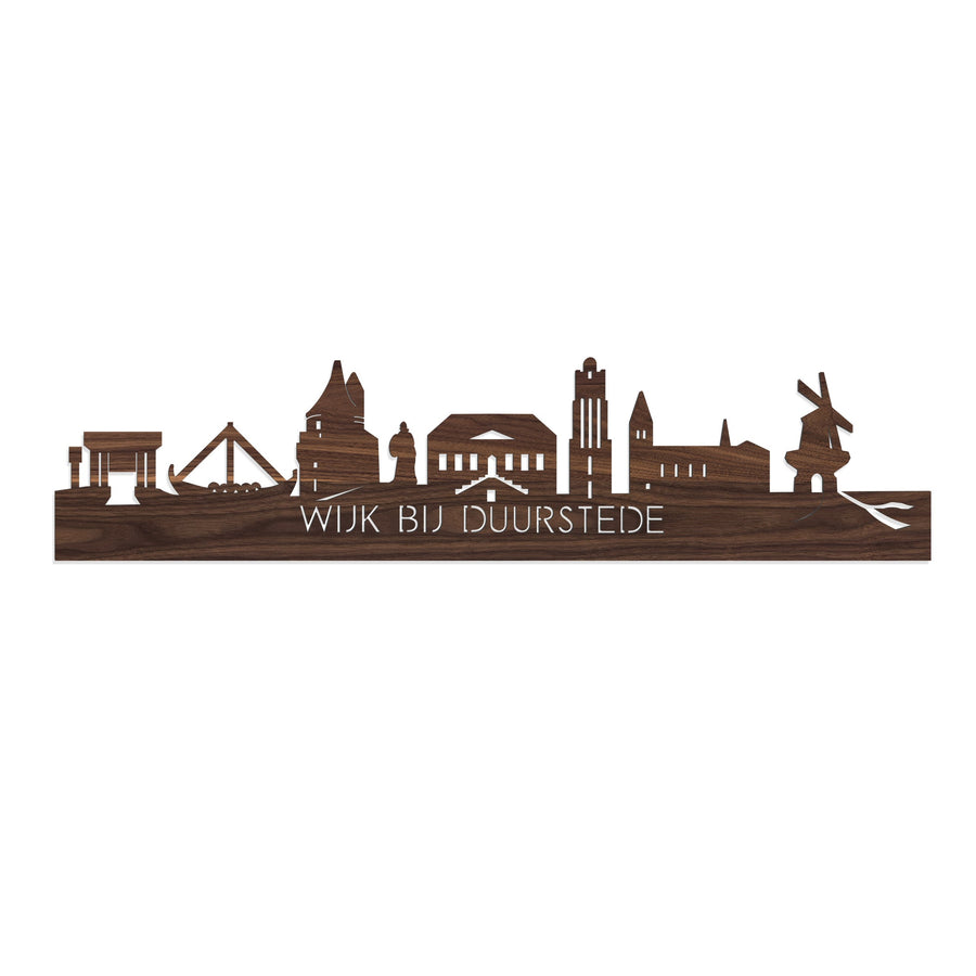 Skyline Wijk bij Duurstede Noten houten cadeau decoratie relatiegeschenk van WoodWideCities