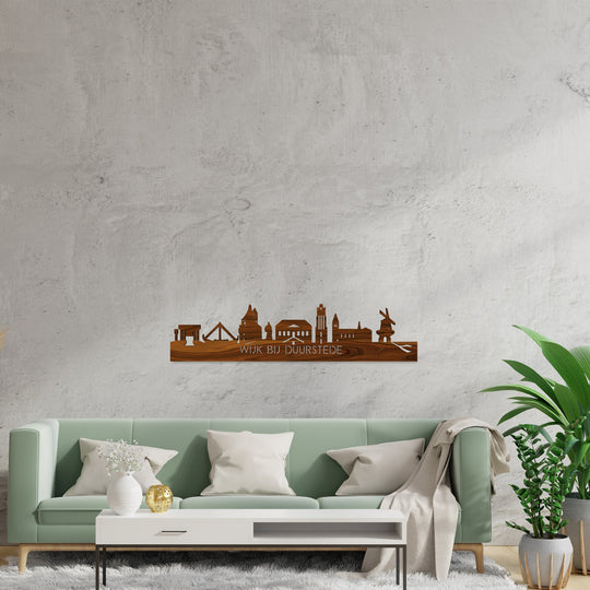 Skyline Wijk bij Duurstede Palissander houten cadeau decoratie relatiegeschenk van WoodWideCities