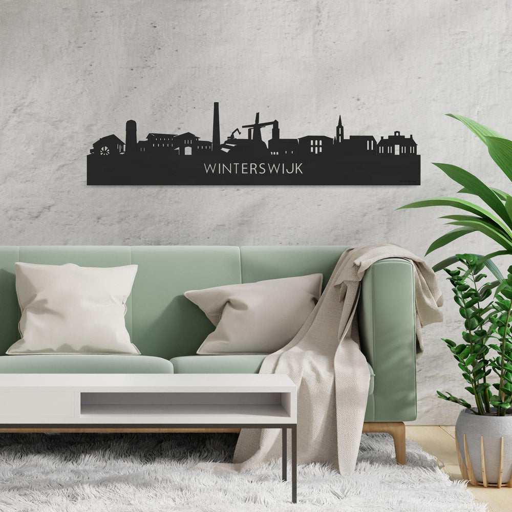 Skyline Winterswijk Black houten cadeau decoratie relatiegeschenk van WoodWideCities