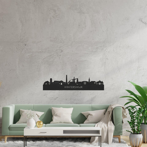 Skyline Winterswijk Black houten cadeau decoratie relatiegeschenk van WoodWideCities