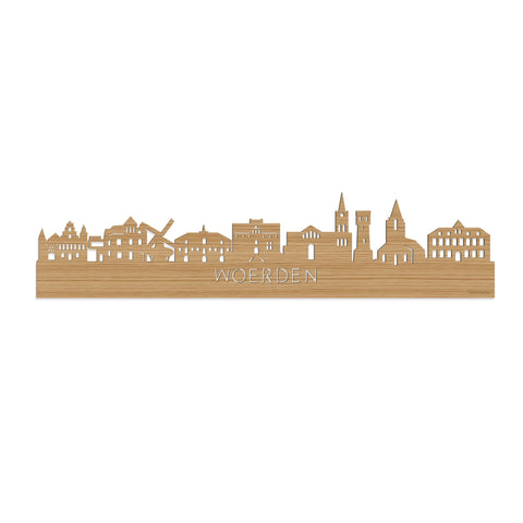 Skyline Woerden Bamboe houten cadeau decoratie relatiegeschenk van WoodWideCities