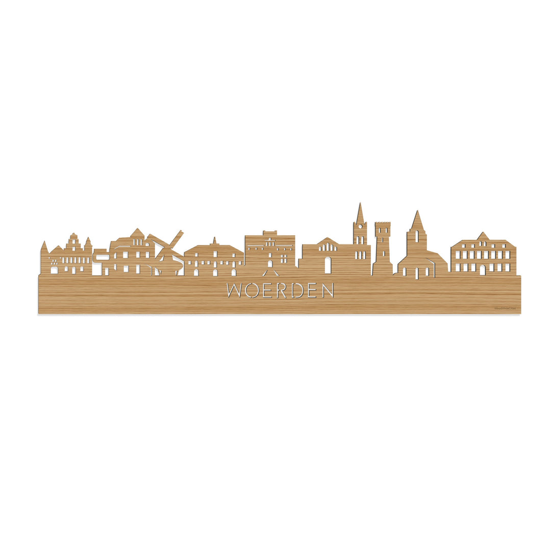 Skyline Woerden Bamboe houten cadeau decoratie relatiegeschenk van WoodWideCities