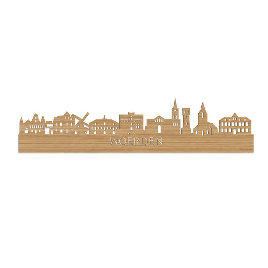 Skyline Woerden Bamboe houten cadeau decoratie relatiegeschenk van WoodWideCities