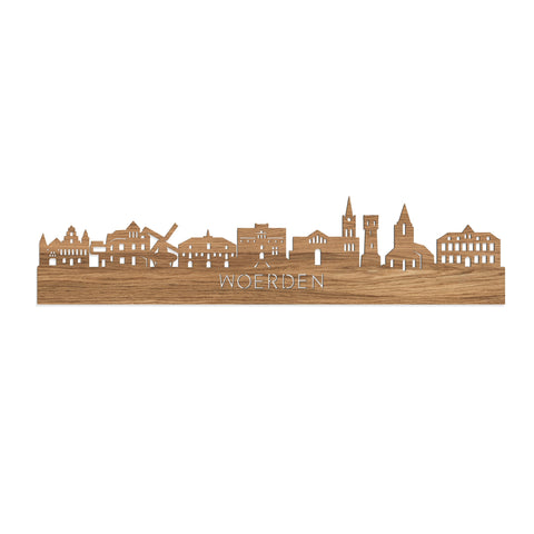 Skyline Woerden Eiken houten cadeau decoratie relatiegeschenk van WoodWideCities