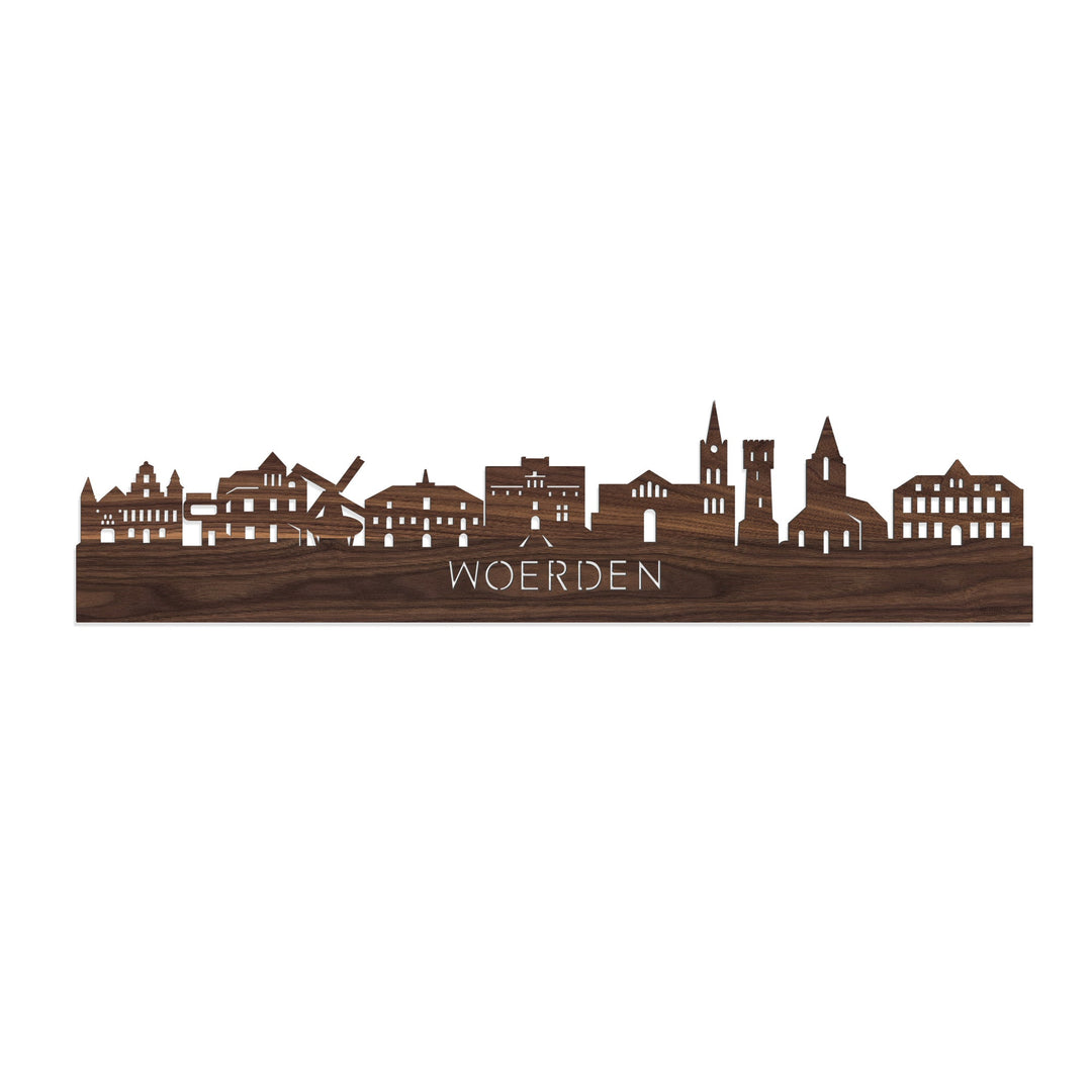 Skyline Woerden Noten houten cadeau decoratie relatiegeschenk van WoodWideCities
