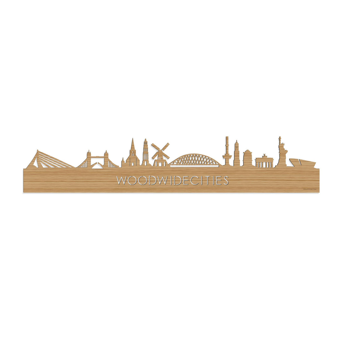 Skyline WoodWideCities Bamboe 80 cm Zonder verlichting  houten cadeau decoratie relatiegeschenk van WoodWideCities