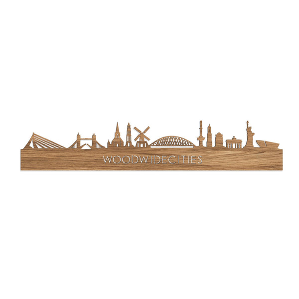 Skyline WoodWideCities Eiken 80 cm Zonder verlichting  houten cadeau decoratie relatiegeschenk van WoodWideCities