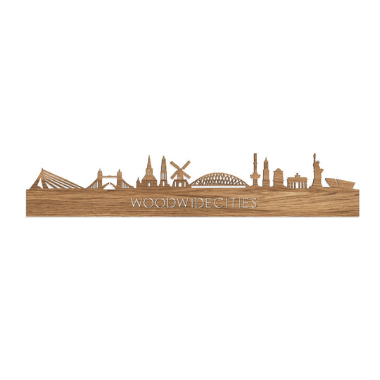 Skyline WoodWideCities Eiken 80 cm Zonder verlichting  houten cadeau decoratie relatiegeschenk van WoodWideCities
