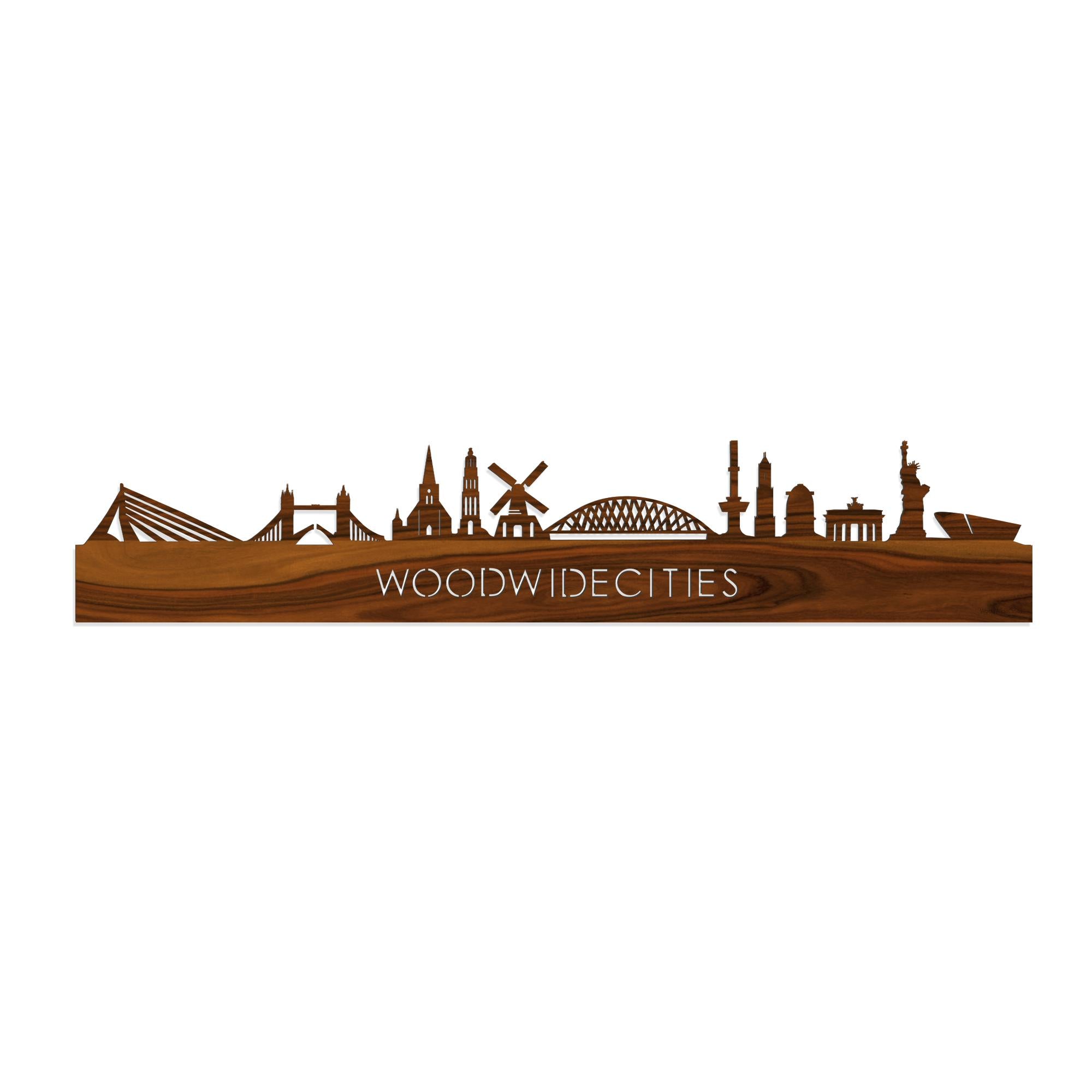 Skyline WoodWideCities Palissander 80 cm Zonder verlichting  houten cadeau decoratie relatiegeschenk van WoodWideCities