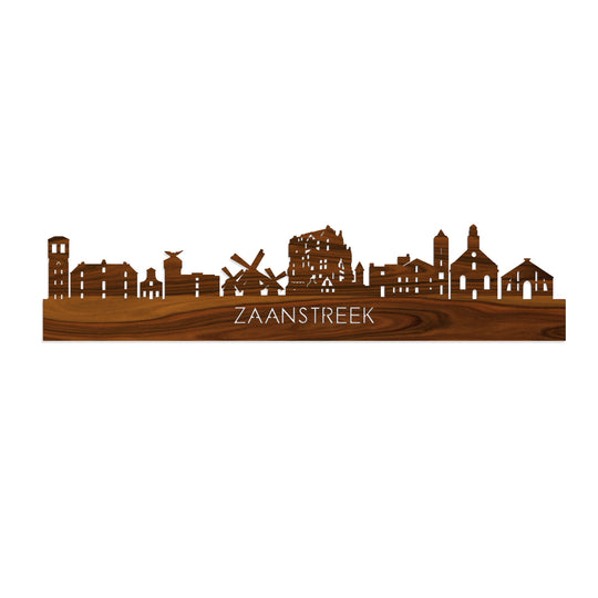 Skyline Zaanstreek Palissander houten cadeau decoratie relatiegeschenk van WoodWideCities