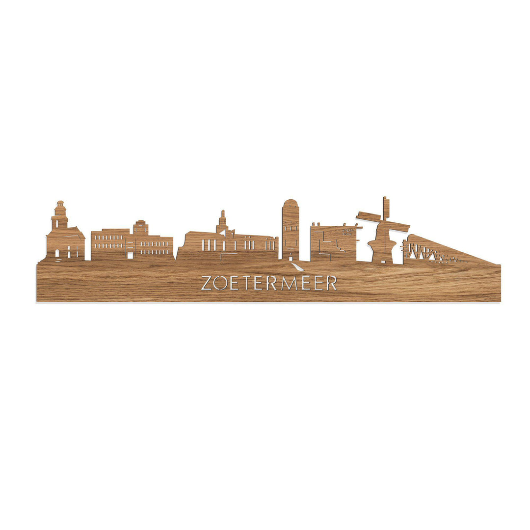 Skyline Zoetermeer Eiken 80 cm Zonder verlichting  houten cadeau decoratie relatiegeschenk van WoodWideCities
