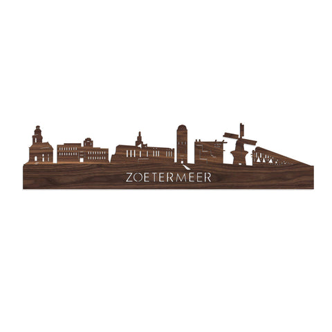 Skyline Zoetermeer Noten 80 cm Zonder verlichting  houten cadeau decoratie relatiegeschenk van WoodWideCities