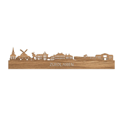 Skyline Zuidlaren Eiken houten cadeau decoratie relatiegeschenk van WoodWideCities