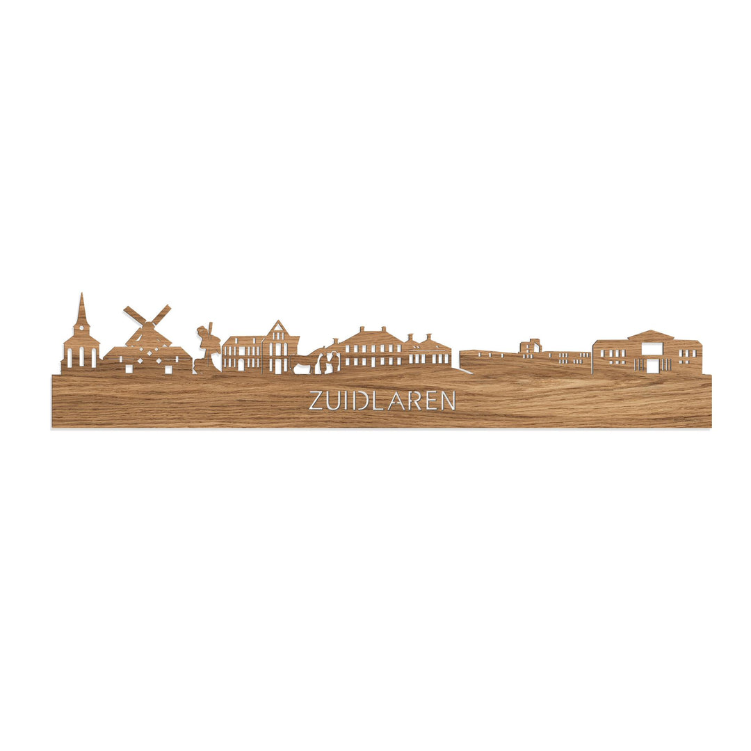 Skyline Zuidlaren Eiken houten cadeau decoratie relatiegeschenk van WoodWideCities