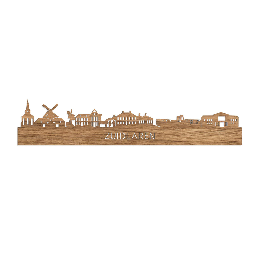 Skyline Zuidlaren Eiken houten cadeau decoratie relatiegeschenk van WoodWideCities