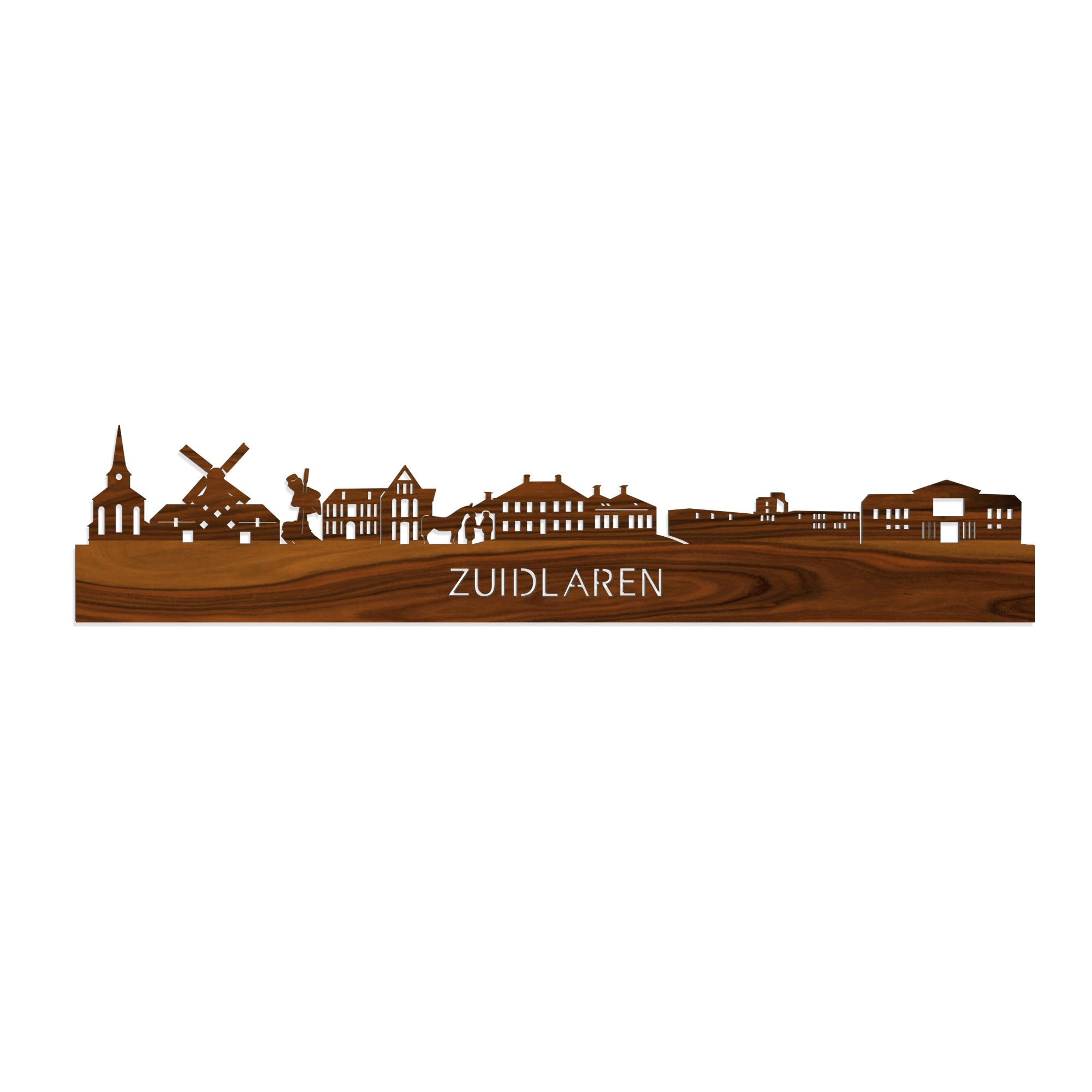 Skyline Zuidlaren Palissander houten cadeau decoratie relatiegeschenk van WoodWideCities