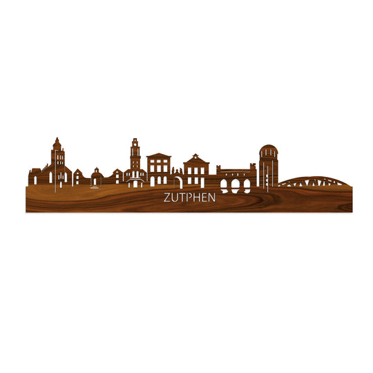Skyline Zutphen Palissander houten cadeau decoratie relatiegeschenk van WoodWideCities
