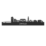 Skyline Zwolle Black houten cadeau decoratie relatiegeschenk van WoodWideCities