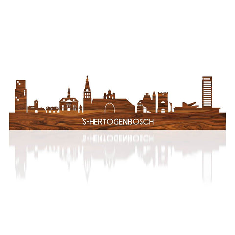 Skyline Den Bosch Palissander 80 cm Zonder verlichting Den Bosch houten cadeau decoratie relatiegeschenk van WoodWideCities