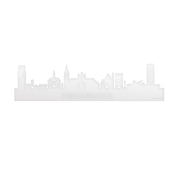 Skyline 's-Hertogenbosch Wit Glanzend 80 cm Zonder verlichting houten cadeau decoratie relatiegeschenk van WoodWideCities