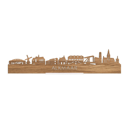 Standing Skyline Alkmaar Eiken houten cadeau decoratie relatiegeschenk van WoodWideCities