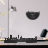 Standing Skyline Almelo Zwart houten cadeau decoratie relatiegeschenk van WoodWideCities