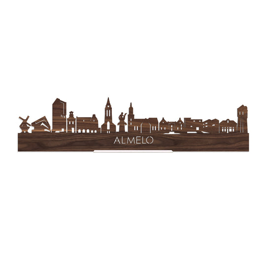 Standing Skyline Almelo Noten houten cadeau decoratie relatiegeschenk van WoodWideCities