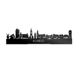Standing Skyline Almelo Zwart glanzend gerecycled kunststof cadeau decoratie relatiegeschenk van WoodWideCities