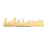 Standing Skyline Almere Metallic Goud gerecycled kunststof cadeau decoratie relatiegeschenk van WoodWideCities
