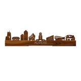 Standing Skyline Almere Palissander houten cadeau decoratie relatiegeschenk van WoodWideCities