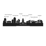 Standing Skyline Almere Wit glanzend gerecycled kunststof cadeau decoratie relatiegeschenk van WoodWideCities