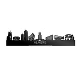 Standing Skyline Almere Zwart glanzend gerecycled kunststof cadeau decoratie relatiegeschenk van WoodWideCities