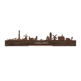 Standing Skyline Ameland Noten 40 cm  houten cadeau decoratie relatiegeschenk van WoodWideCities
