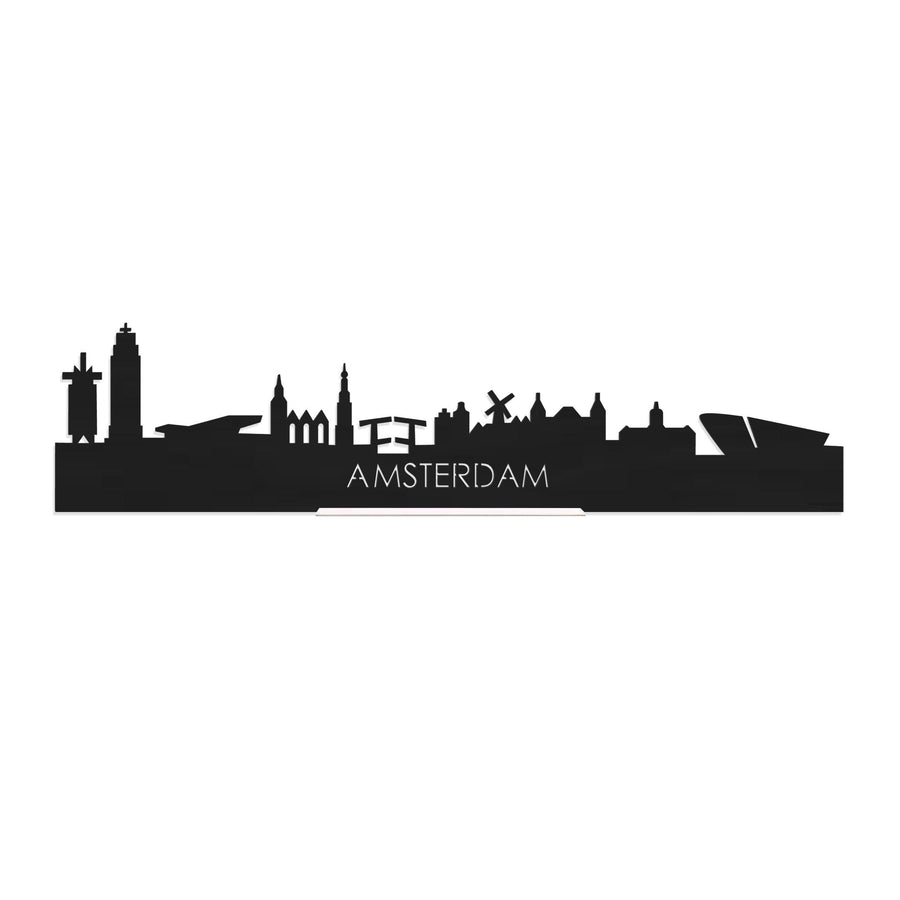 Standing Skyline Amsterdam Black houten cadeau decoratie relatiegeschenk van WoodWideCities