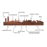 Standing Skyline Amsterdam Wit glanzend gerecycled kunststof cadeau decoratie relatiegeschenk van WoodWideCities