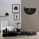 Standing Skyline Amsterdam Zwart glanzend gerecycled kunststof cadeau decoratie relatiegeschenk van WoodWideCities
