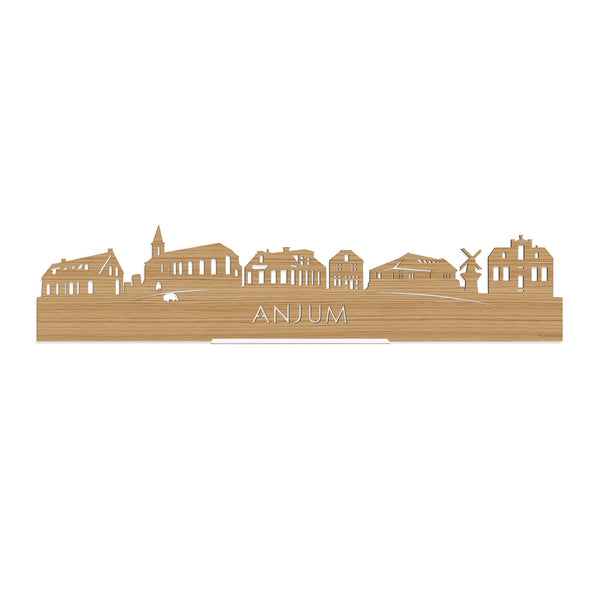 Standing Skyline Anjum Bamboe houten cadeau decoratie relatiegeschenk van WoodWideCities