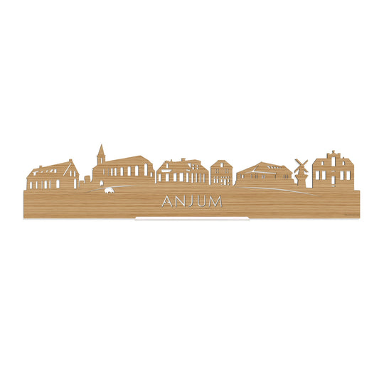 Standing Skyline Anjum Bamboe houten cadeau decoratie relatiegeschenk van WoodWideCities