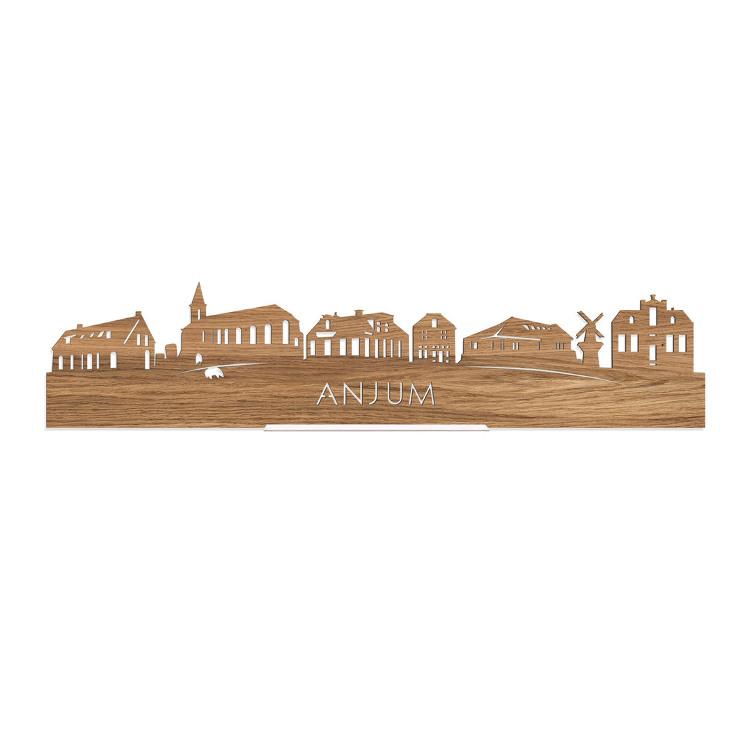 Standing Skyline Anjum Eiken houten cadeau decoratie relatiegeschenk van WoodWideCities